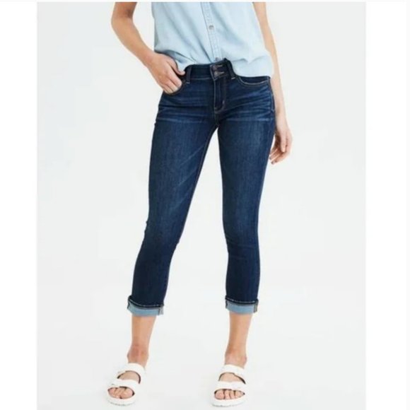 AMERICAN EAGLE SUPER STRETCH ARTIST CROP JEANS - Picture 16 of 16